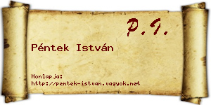 Péntek István névjegykártya